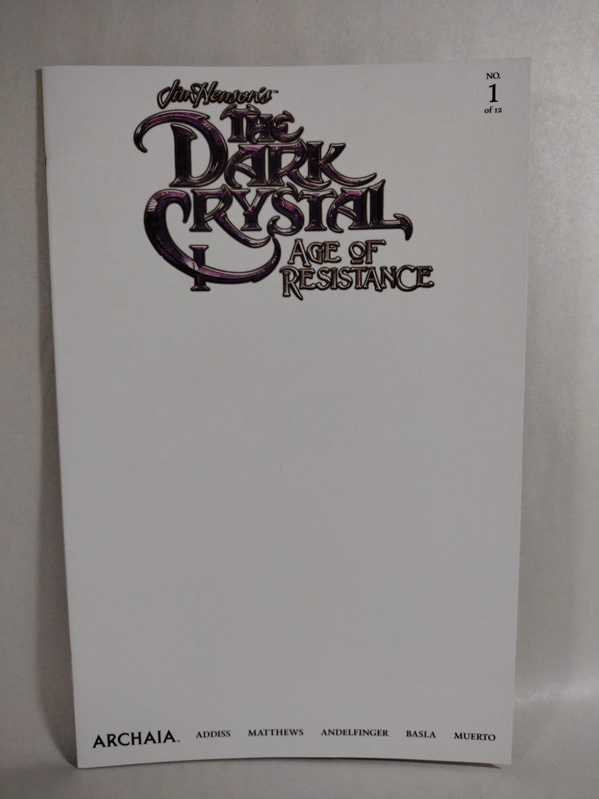 Dark Crystal Age of Resistance #1 (2019) Archia Blank Variant Corrected Cover NM