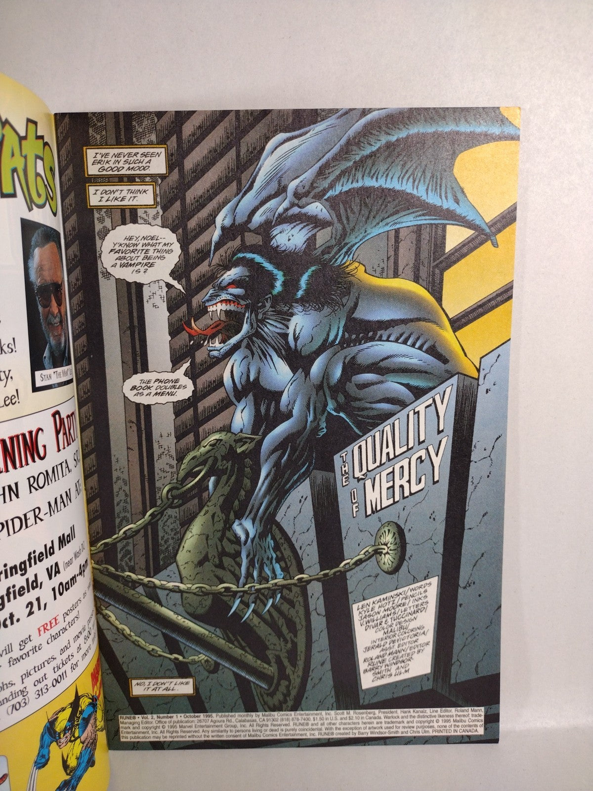 Rune #1 (1995) Vol 2 Malibu Comic Kyle Hotz Tim Vigil Signed Len Kaminski W COA