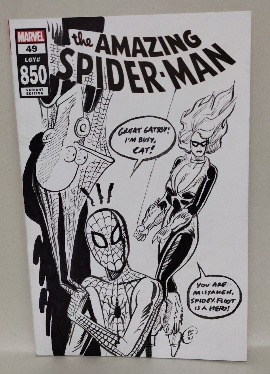 Amazing Spider-Man #49 Sketch Variant Cover Comic W Original Paul Shurar Art