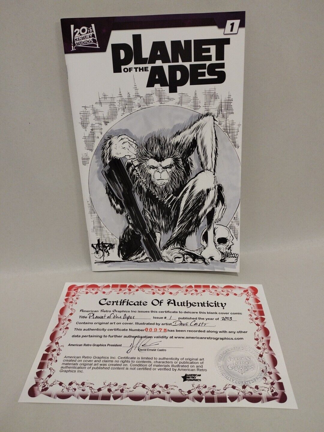 Planet Of The Apes #1 Sketch Cover Variant Comic 2023 W Dave Castr Original Art