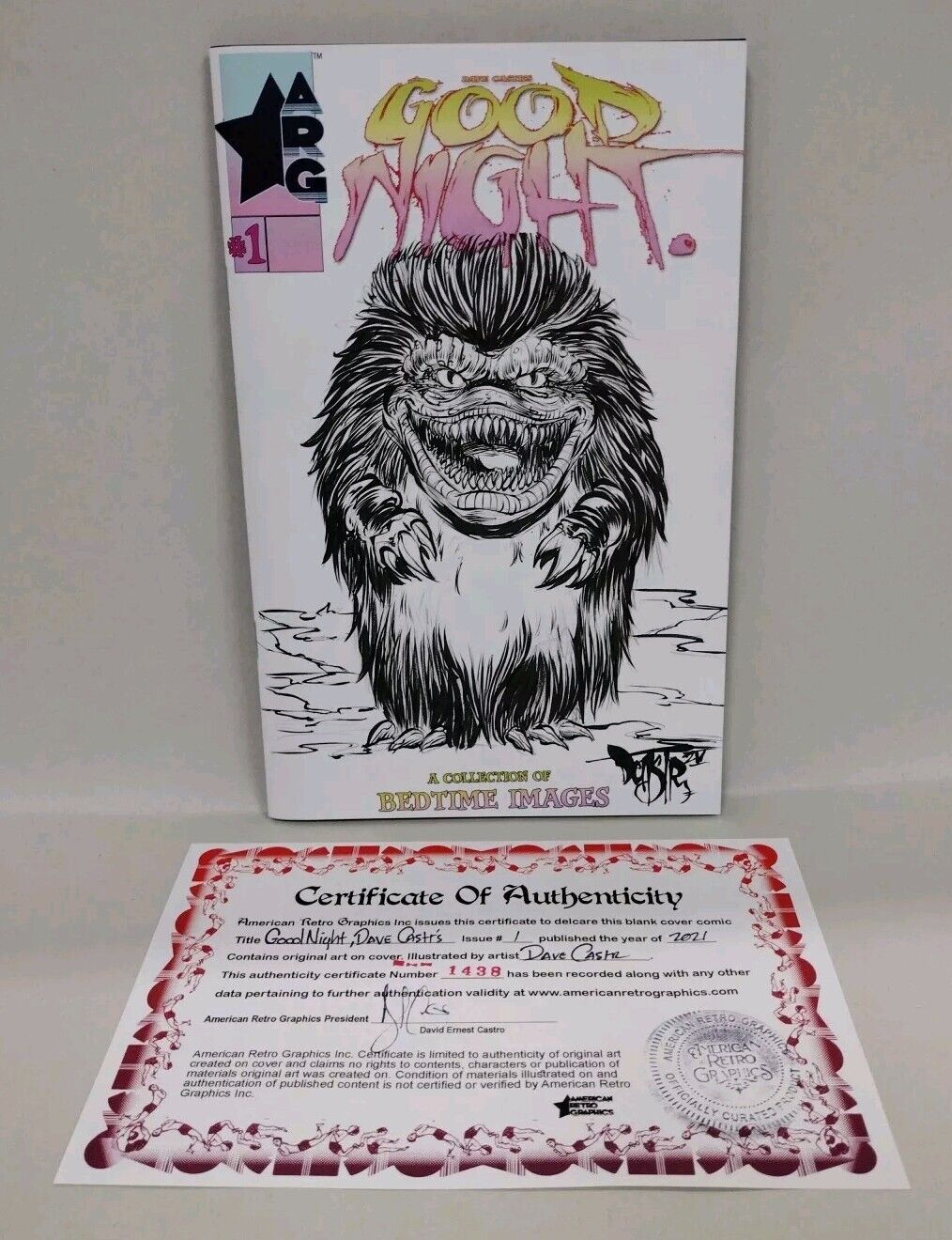 Dave Castr's Good Night #1 Blank Variant ARG Comic w Original Critters Crite Art