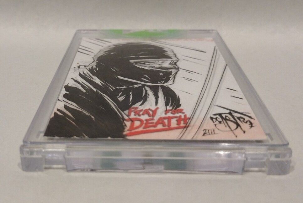 Pray For Death (2022) ARG Inked Ninja Sketch Card w Original DCastr Art Sealed