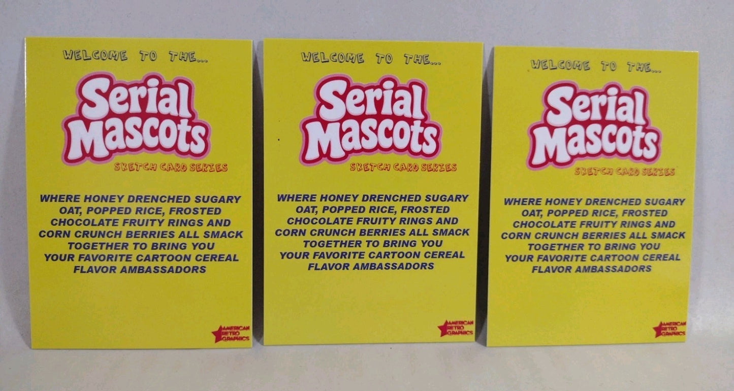 Serial Mascots (2026) American Retro Graphics Blank Sketch Card Lot Of 3
