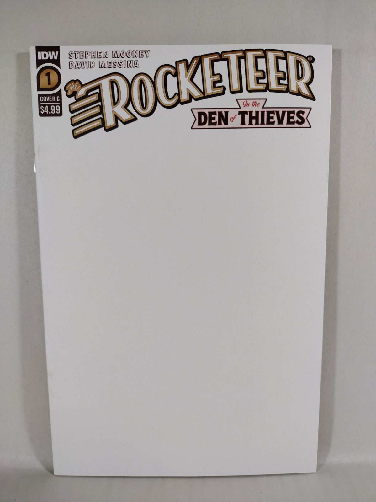 Rocketeer Den of Thieves #1 (2023) IDW Blank Sketch Variant Cover Comic NM