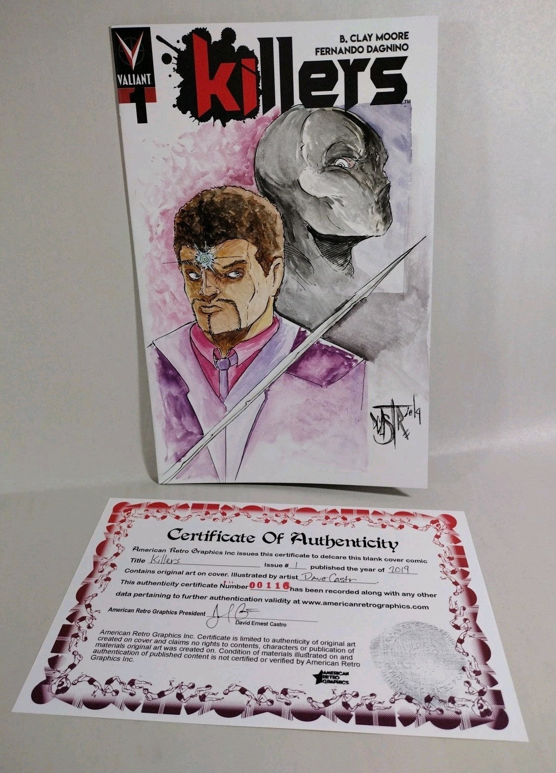 Killers #1 (2019) Valiant Comic Sketch Variant W Original Dave Castr Art Ninja-J