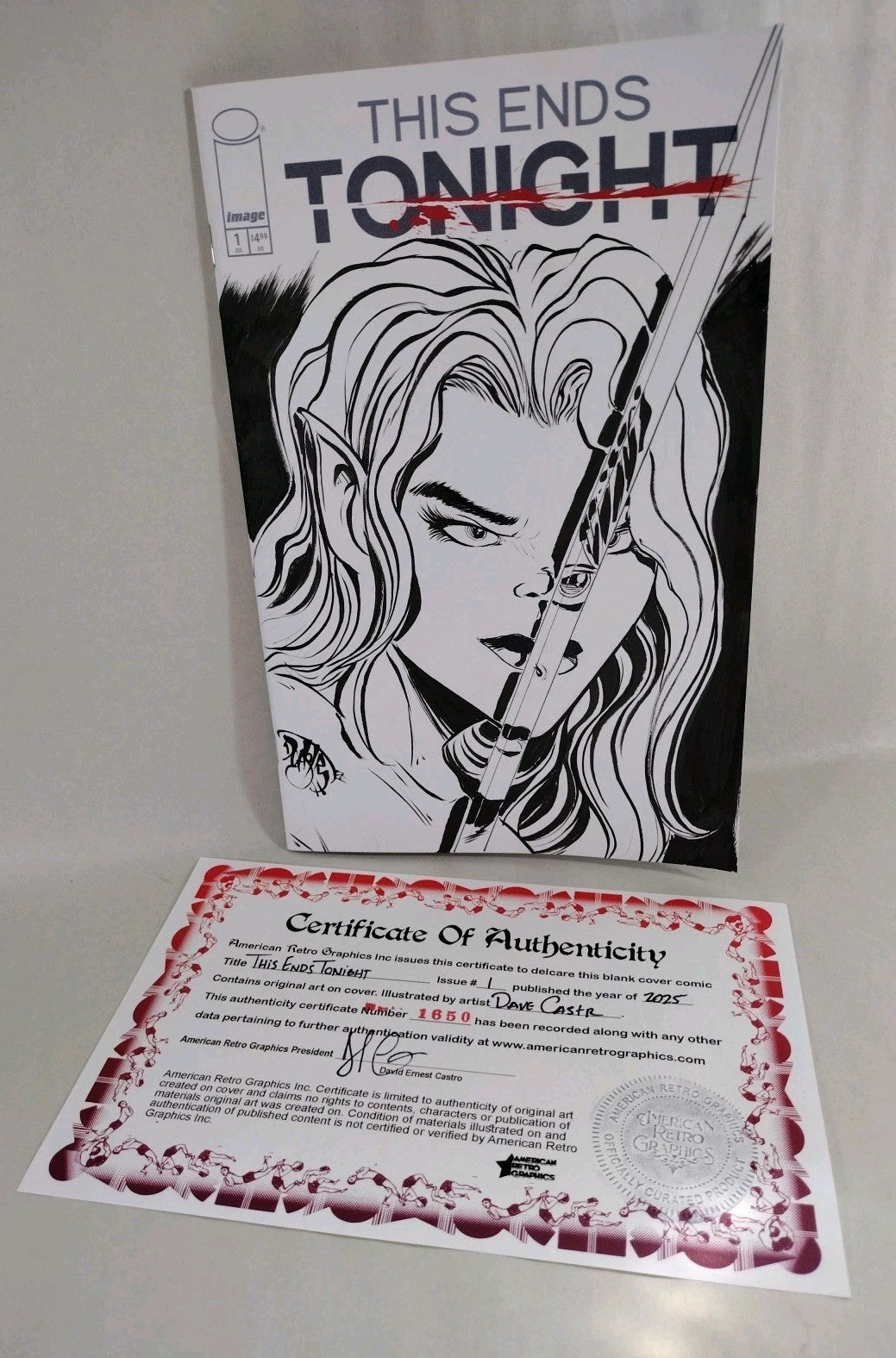 This Ends Tonight #1 Image Comic 2025 Sketch Cover Variant W Original DCastr Art