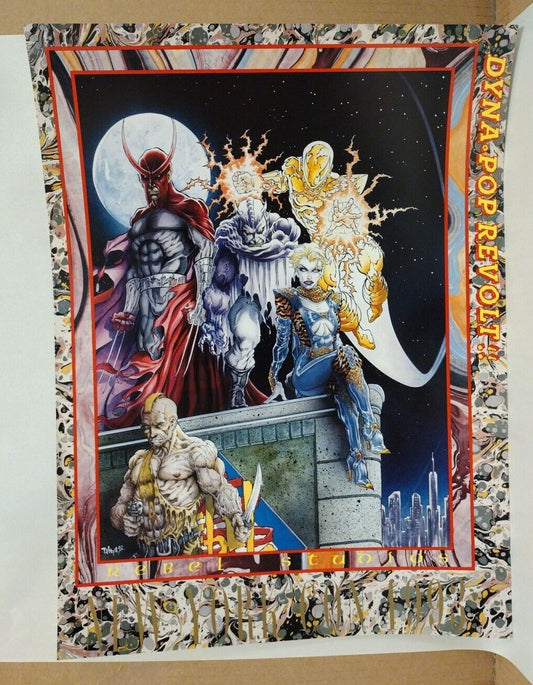 Rebel Studios Dyna Pop Revolt 23x17 NYC 1993 Exclusive Poster Tim Vigil Faust 