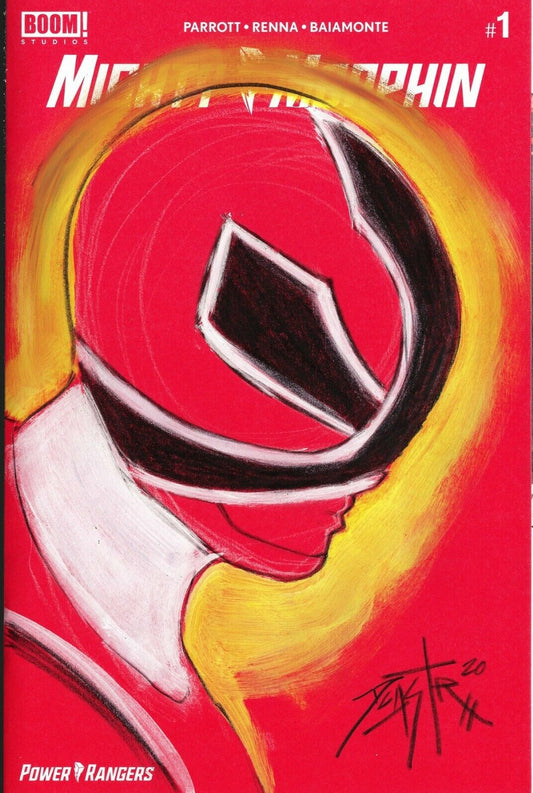 MMPR #1 (2020) Red Blank Cover Variant Comic W Ninja Steel Red art