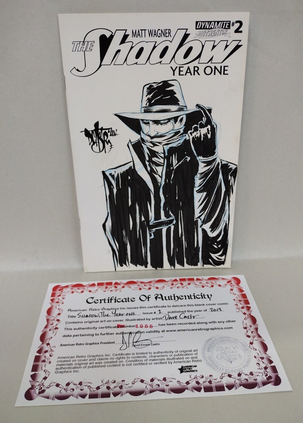 The Shadow Year One #2 (2013) Sketch Cover Variant W Original Dave Castr ARG Art
