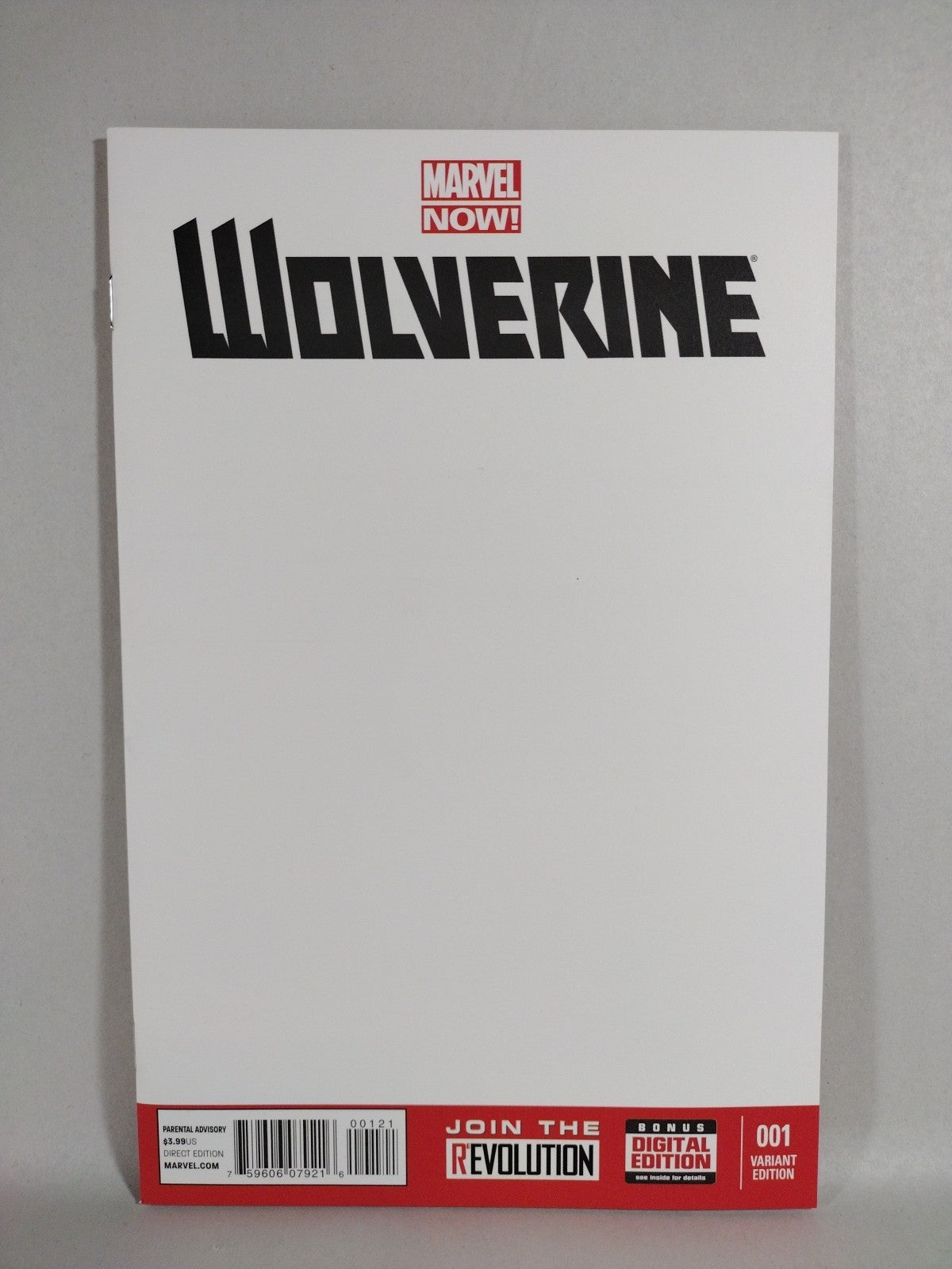 Wolverine #1 (2013) Marvel Comic Blank Sketch Variant Cover NM