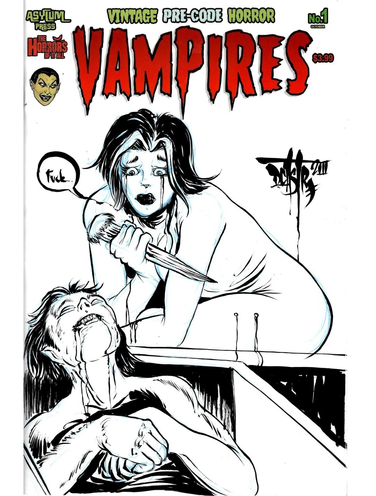 Vampires Halloween Special 1 (2021) Sketch Cover Variant W Original DCastr Art