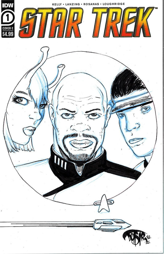 Star Trek #1 (2022) IDW Sketch Cover Variant Comic W Original Dave Castr Art ARG