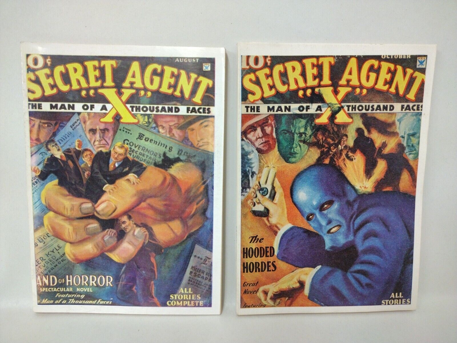 Secret Agent X Pulp Digest Novel Lot Of 8 Jim Hanos Limited Athens Reprints 