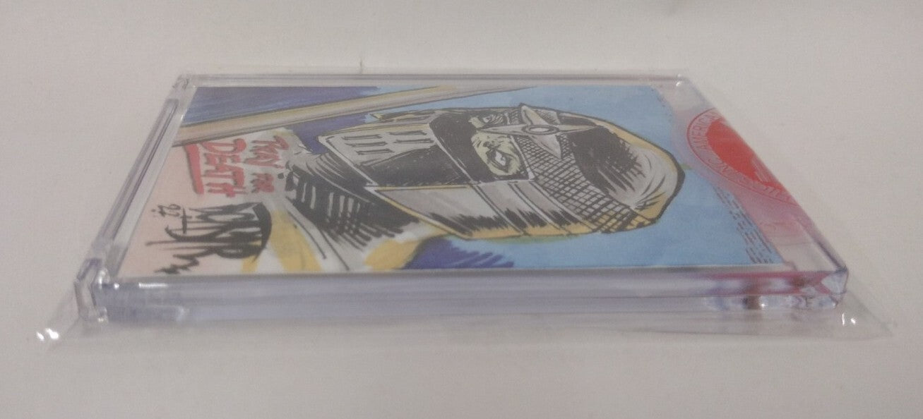 Pray For Death (2022) American Retro Graphics Sketch Card w Original DCastr Art