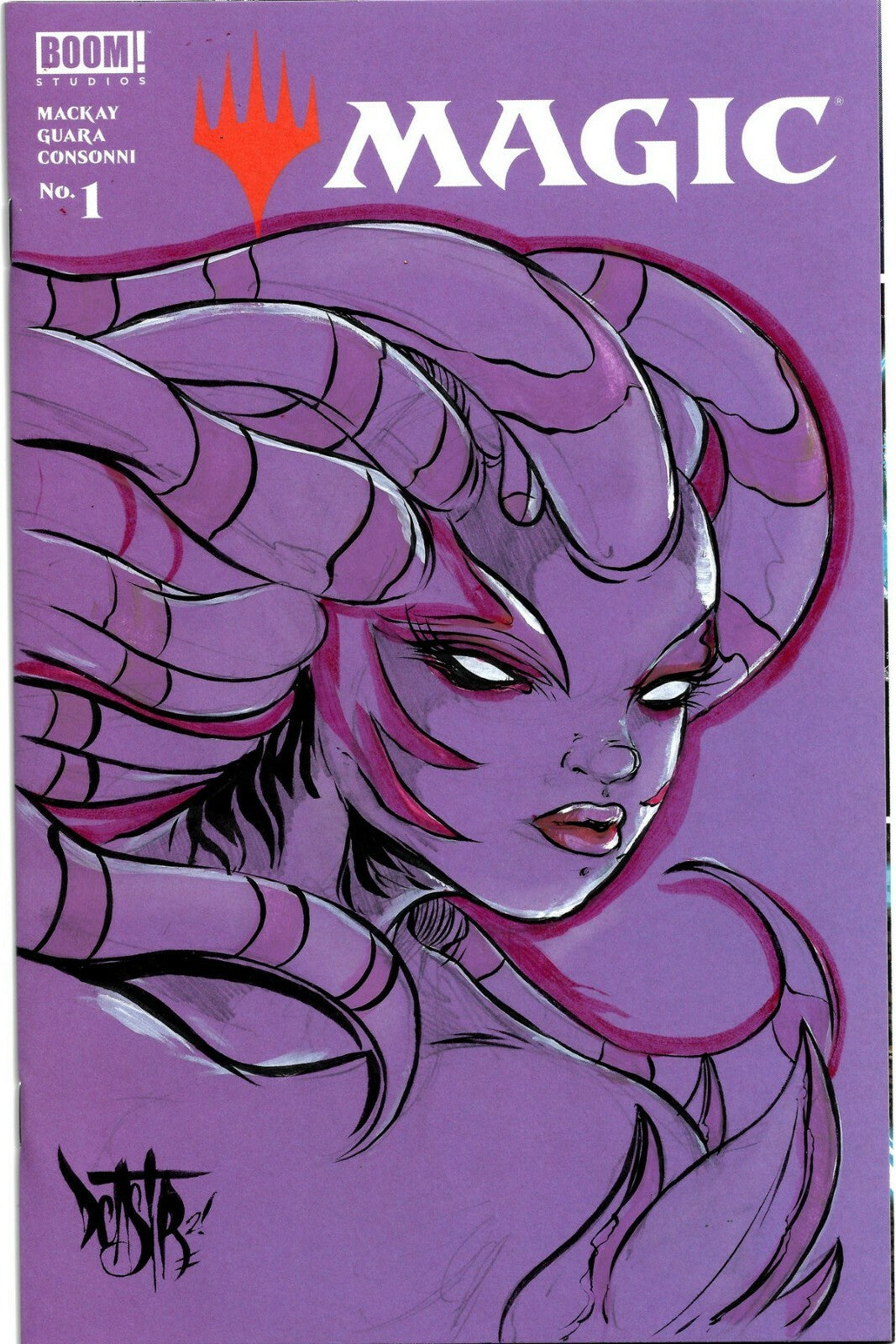 Magic #1 (2021)  Boom Sketch Cover Variant Comic W Original DCastr Art ARG MTG