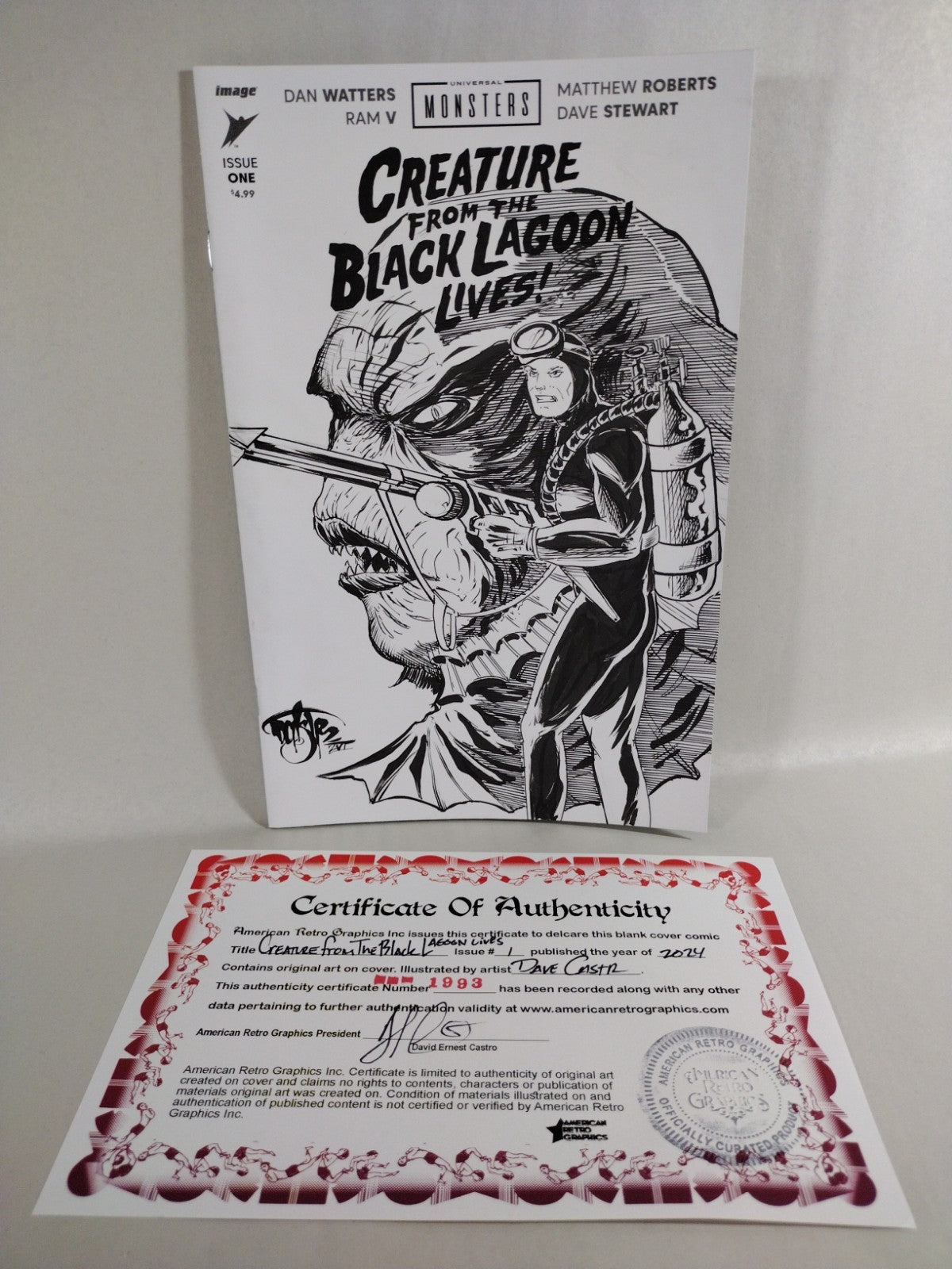 Creature From The Black Lagoon Lives #1 Sketch Cover Var W Original DCastr Art