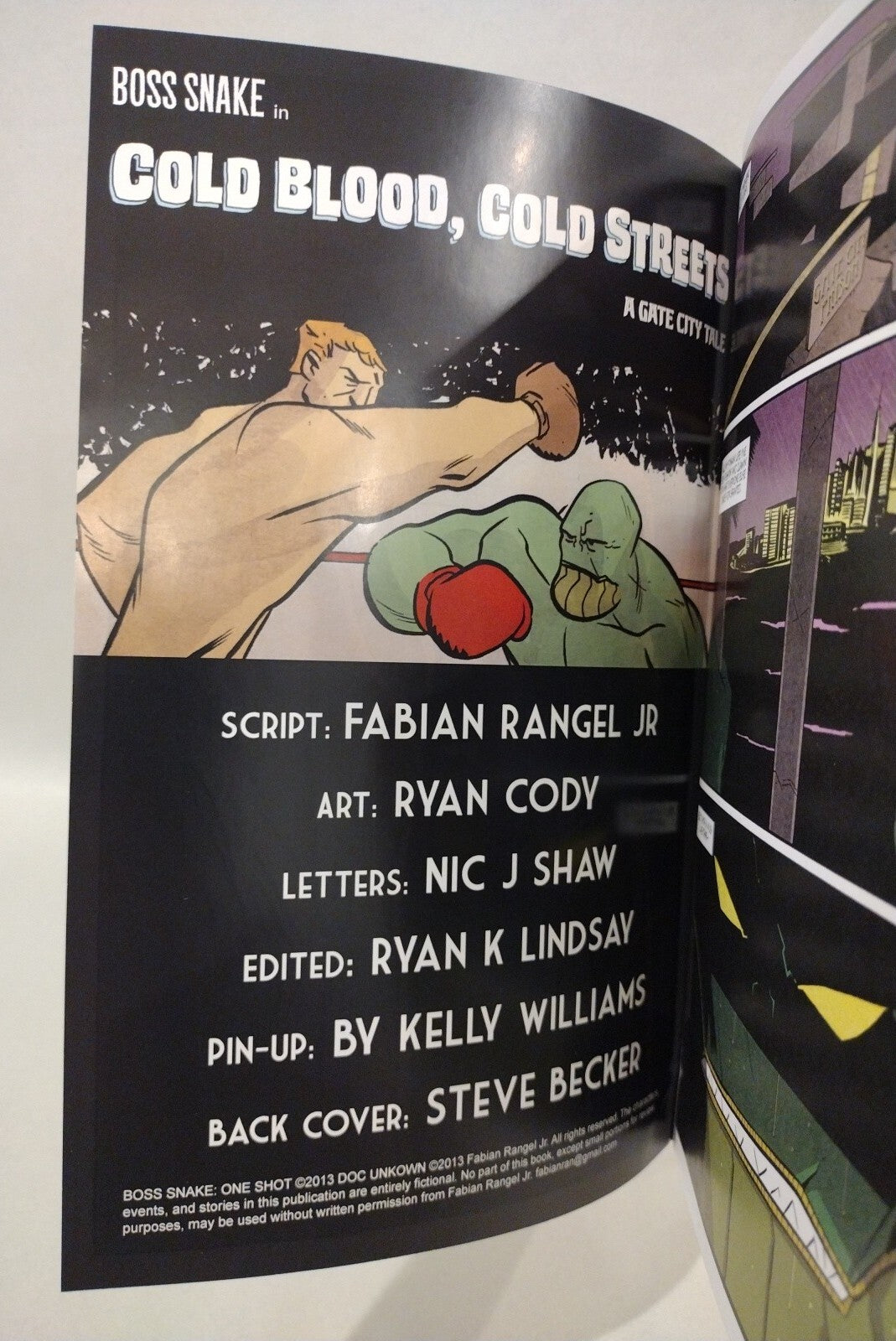 Boss Snake Cold Blood Cold Streets (2013) One Shot Comic Signed Virgin Variant