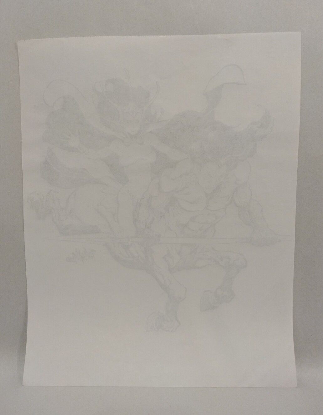 Original Tim Vigil Moon Maid & Centaur Inked Illustration 11 X 14 Signed