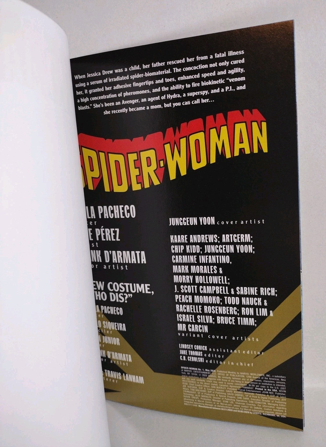 Spider-Woman #1 (2020) Marvel Comic Blank Sketch Variant Cover NM