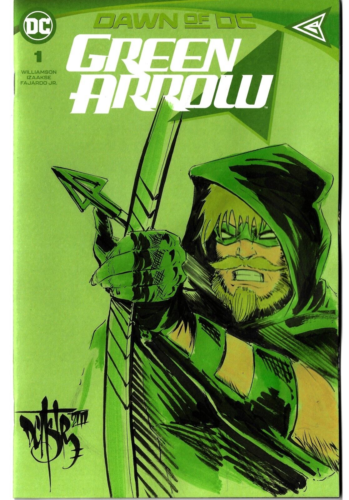 Green Arrow #1 (2023) Dawn Of DC Blank Cover Variant Comic W Original DCastr Art