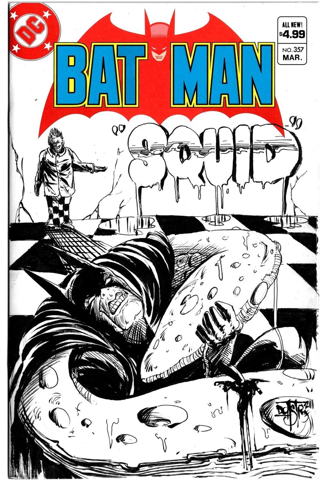 Batman 357 (2023) Facsimile Ed Blank Cover Variant W Original Dave Castr Art COA