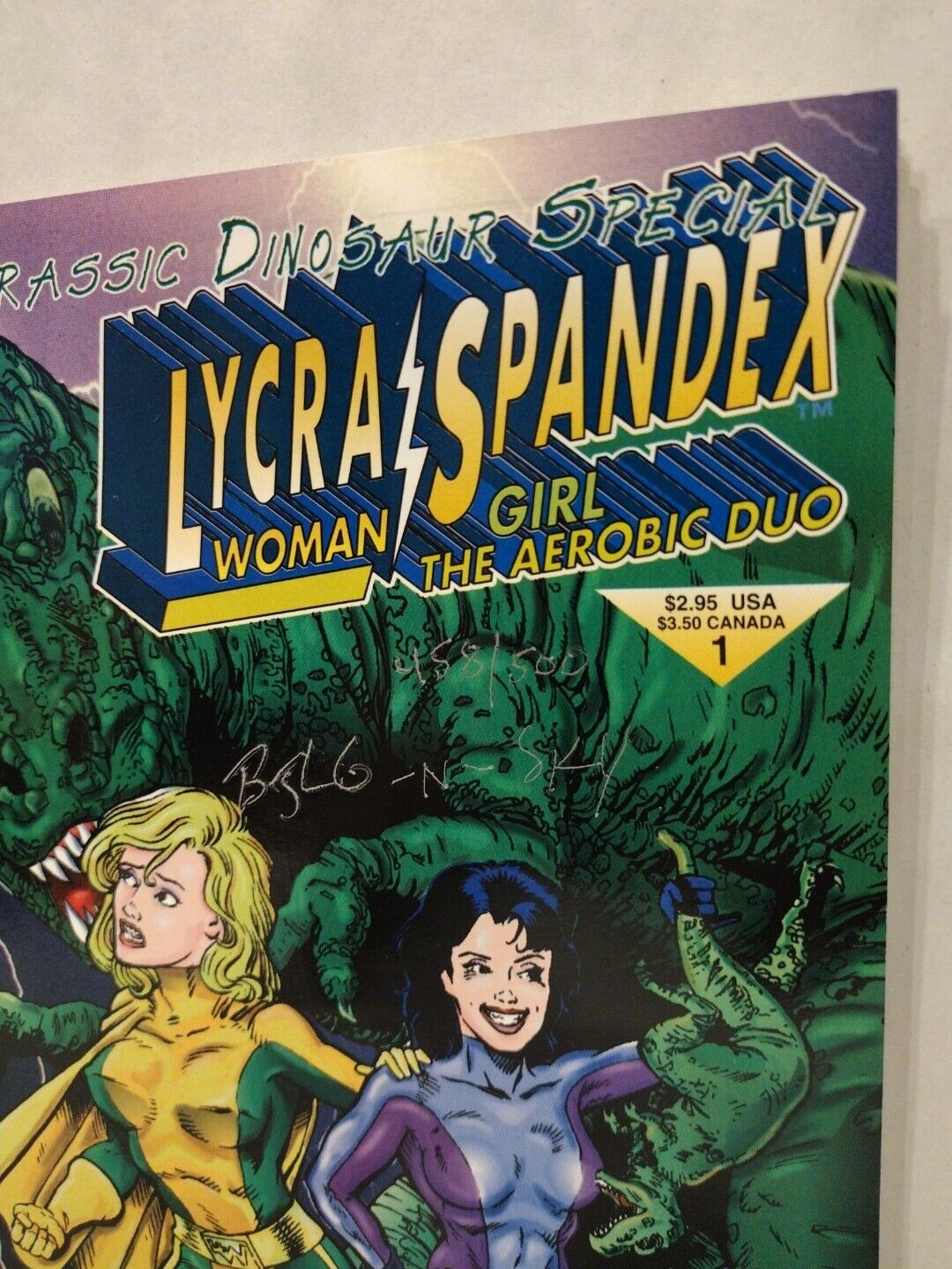 Lycra Woman & Spandex Girl Jurassic Dinosaur Special #1 (1993) Comic Zone Sign'd