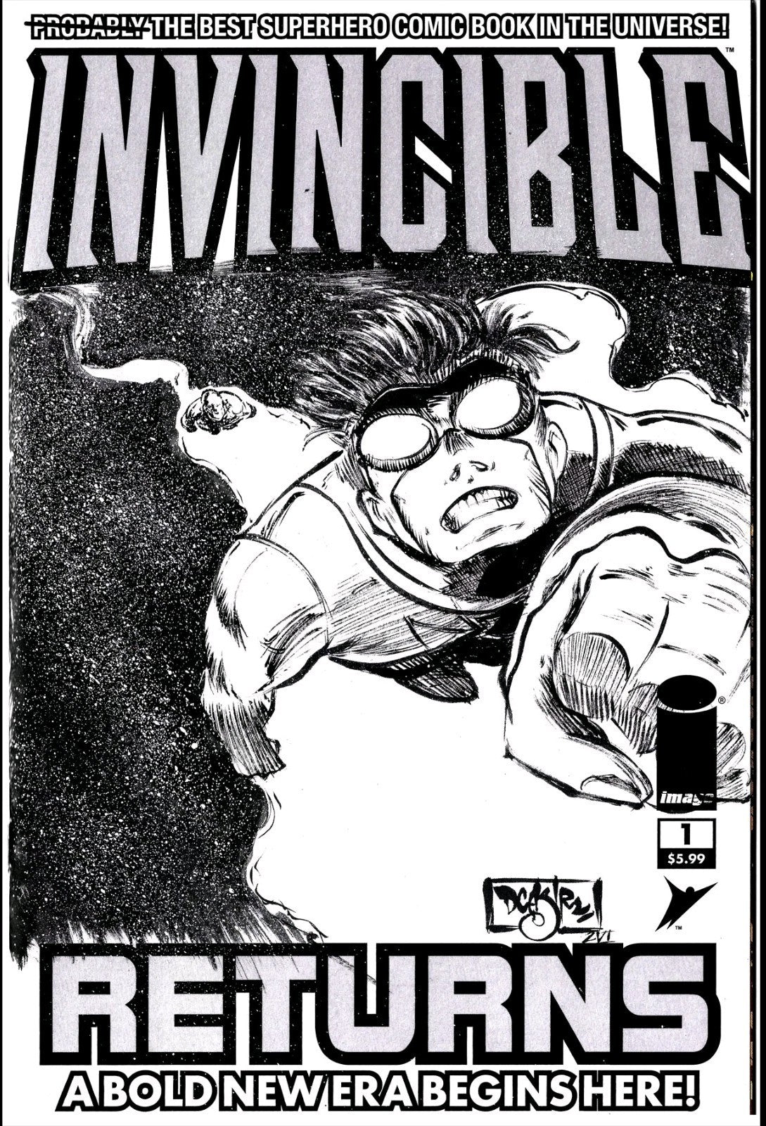 Invincible Returns #1 (2026) Image Sketch Cover Variant W Original DCastr Art