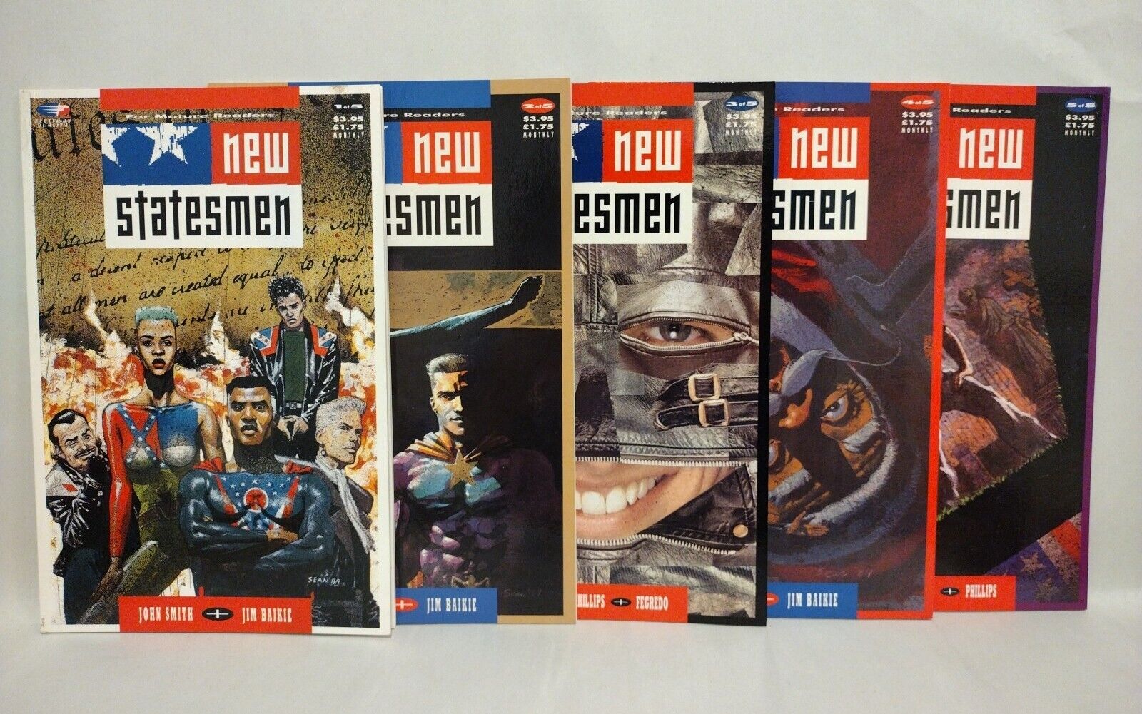 New Statesmen (1989) Complete Fleetway Comic Set #1 2 3 4 5 Jim Baikie J Smith