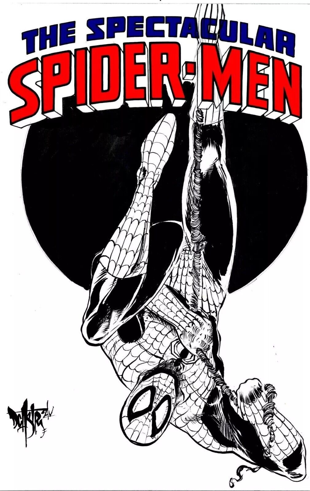 SPECTACULAR SPIDER-MEN#1 Blank Cover Variant Comic Original DCastr Art COA