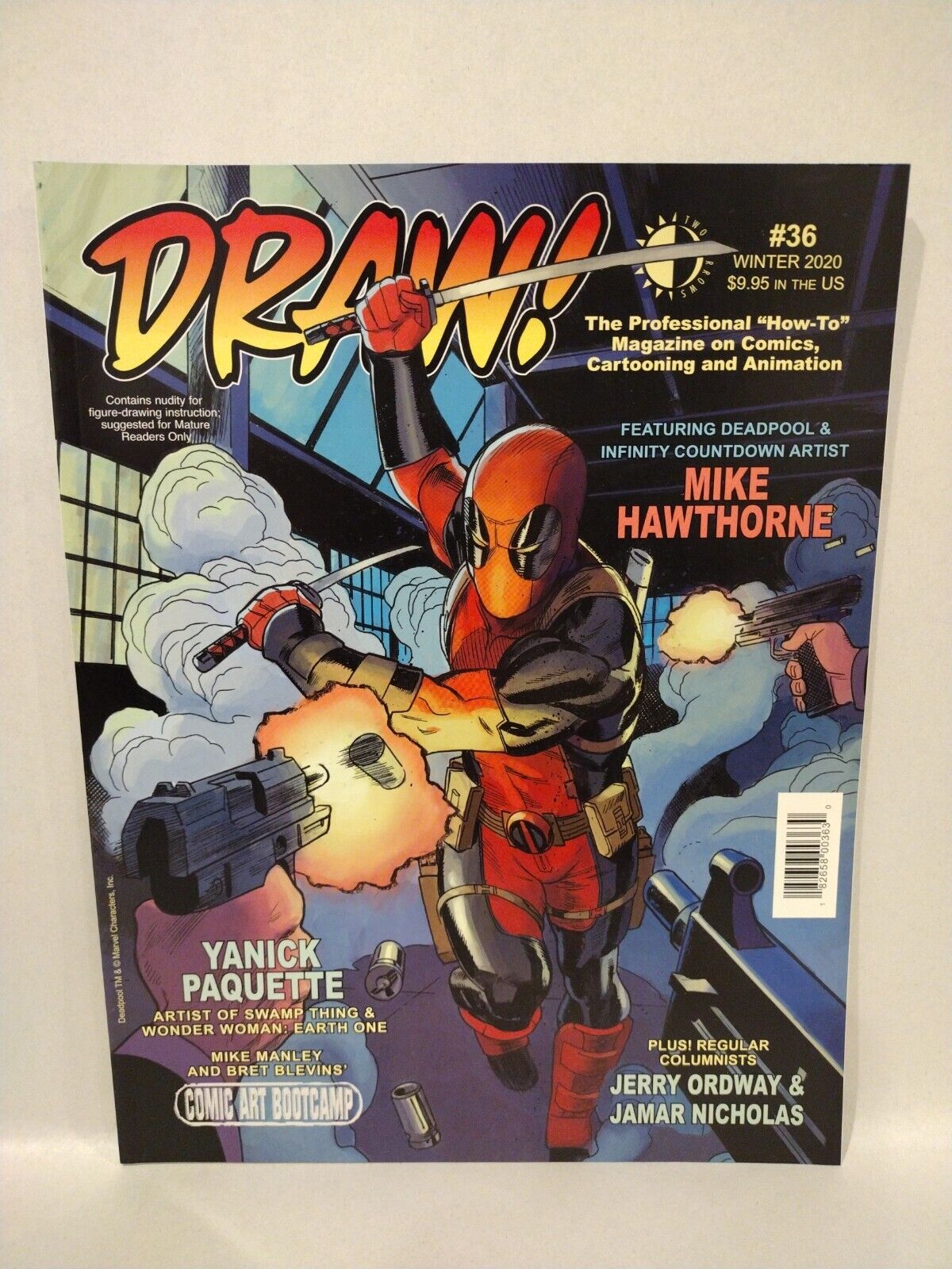 DRAW! Magazine #36 (2020) Two Morrows Mike Hawthorne Feature Deadpool Cover New