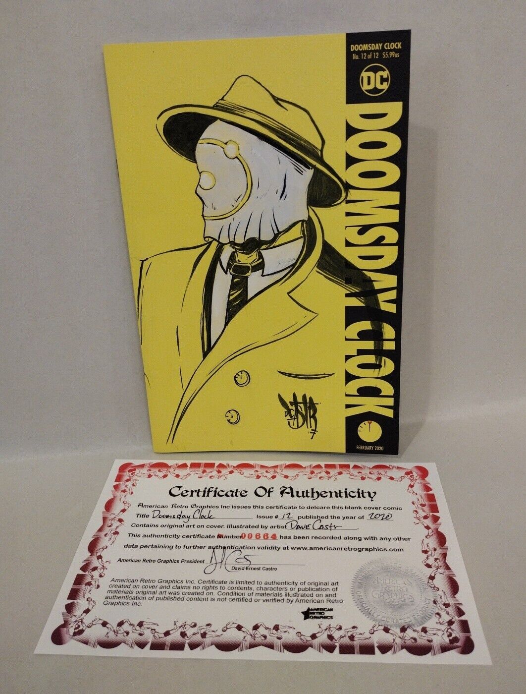 Doomsday Clock #12 (2020) DC Blank Cover Variant W Original Rorschach Art ARG