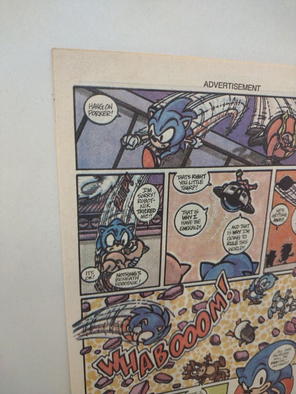 Sonic The Hedgehog #1 (1991) Newsprint Sega Games Insert Comic 1st Appearance 