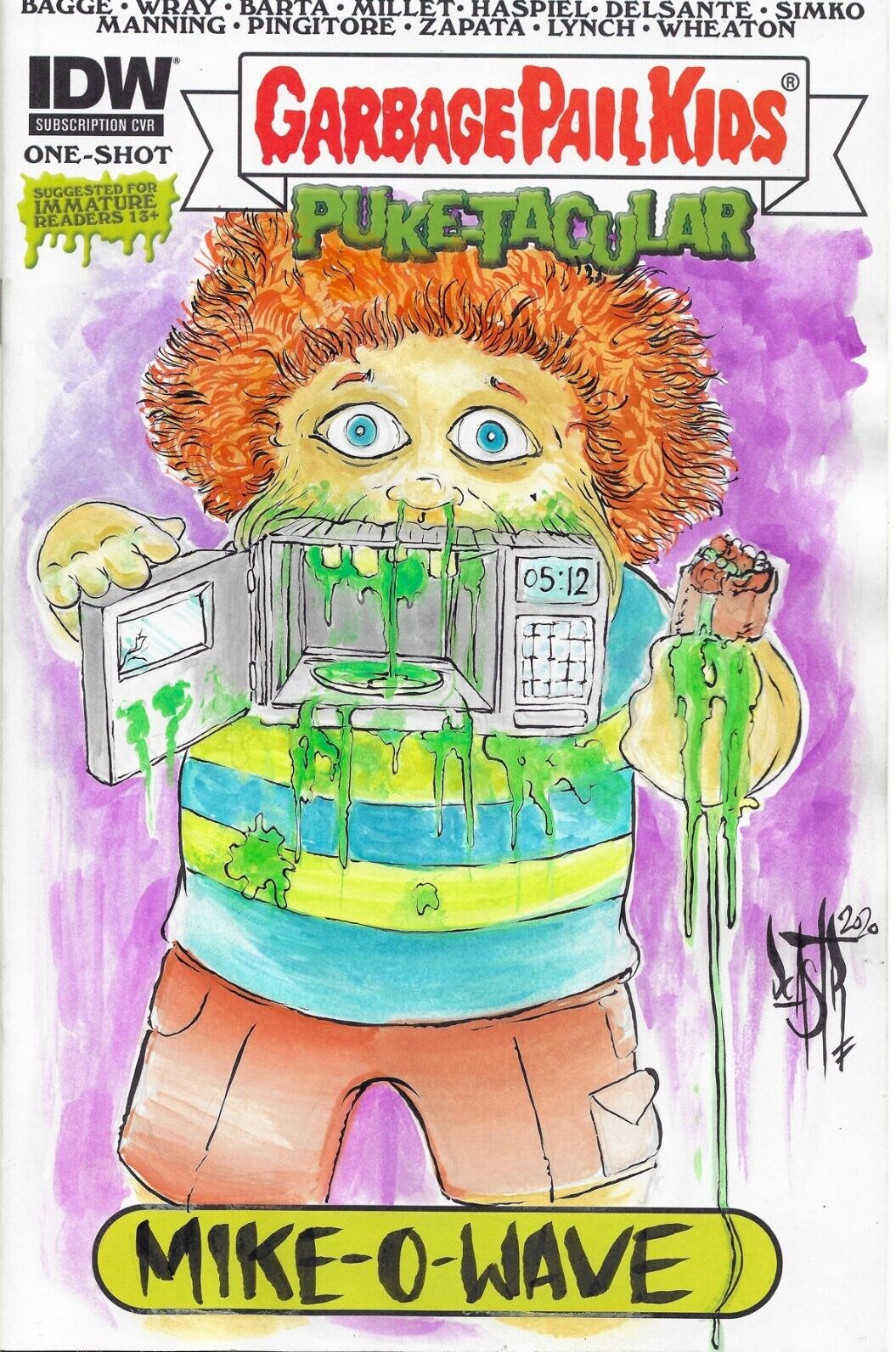 Garbage Pail Kids Puketacular #1 Blank Variant Cover (2014)  Original DCastr Art