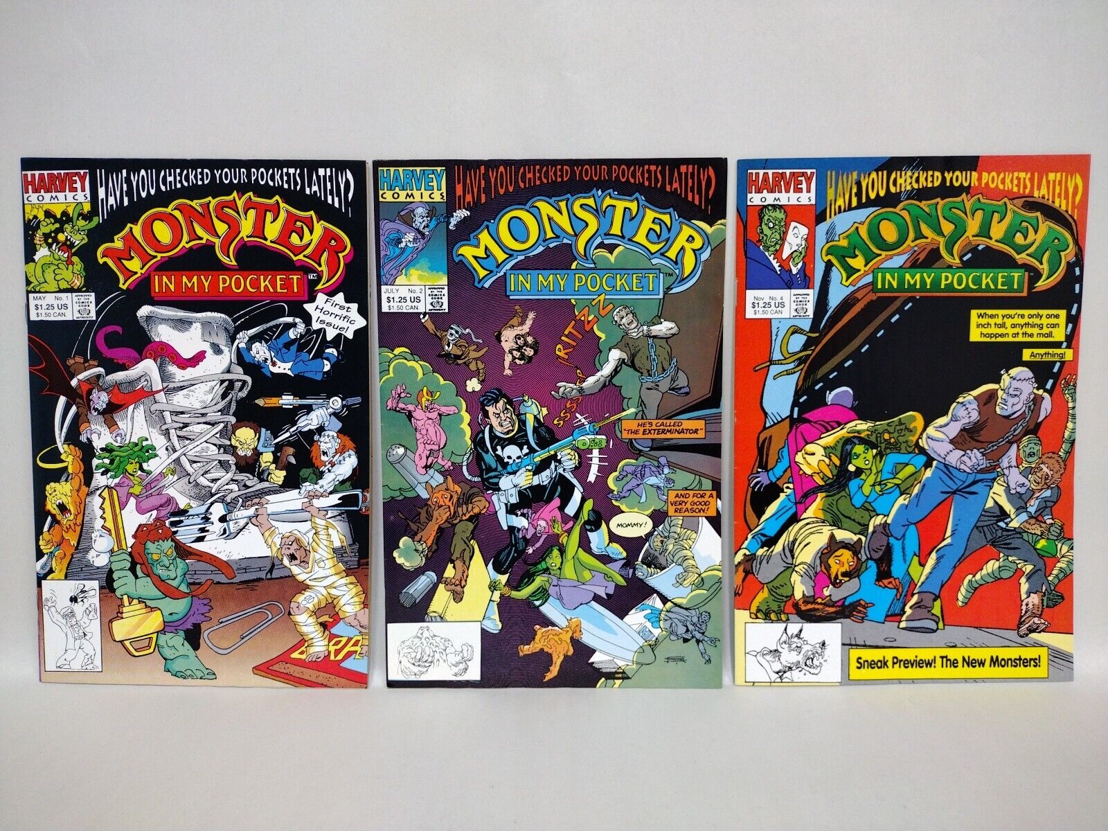 Monster In My Pocket (1991) Harvey Comic Lot #1 2 4 VF NM