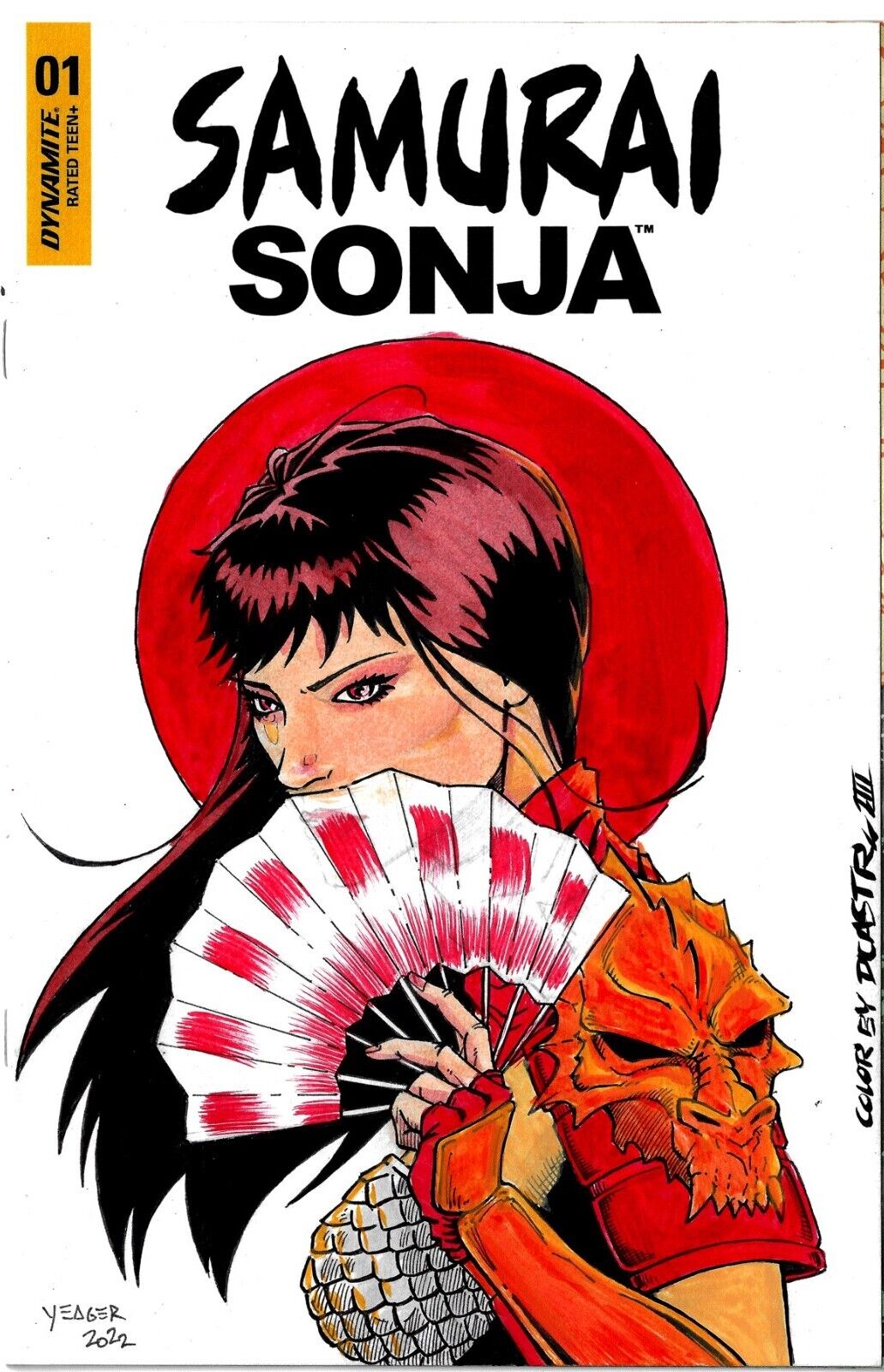 Samurai Sonja #1 (2022) Blank Cover Comic w Original Drew Yeager Art ARG COA 