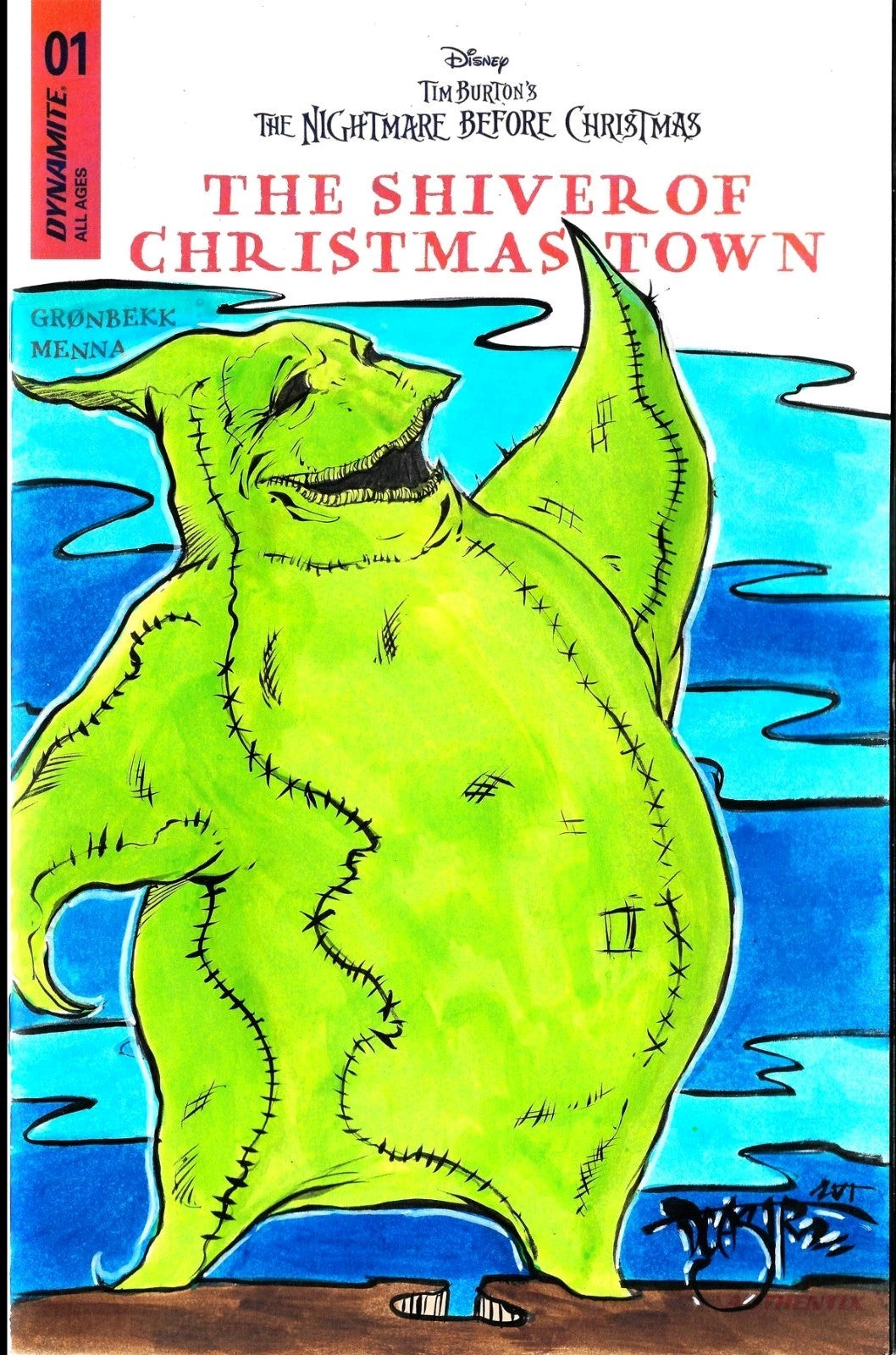 Nightmare Before Christmas Shiver Of Christmas Town #1 Sketch Cover W DCastr Art