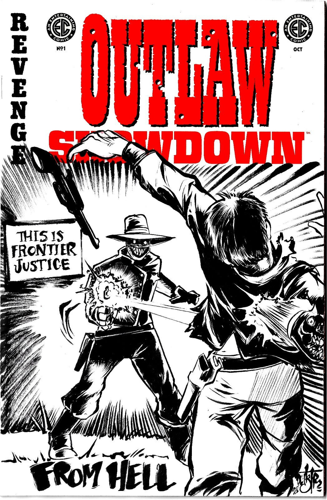 Outlaw Showdown #1 (2025) EC Comic Sketch Variant Cvr W Original Dave Castr Art