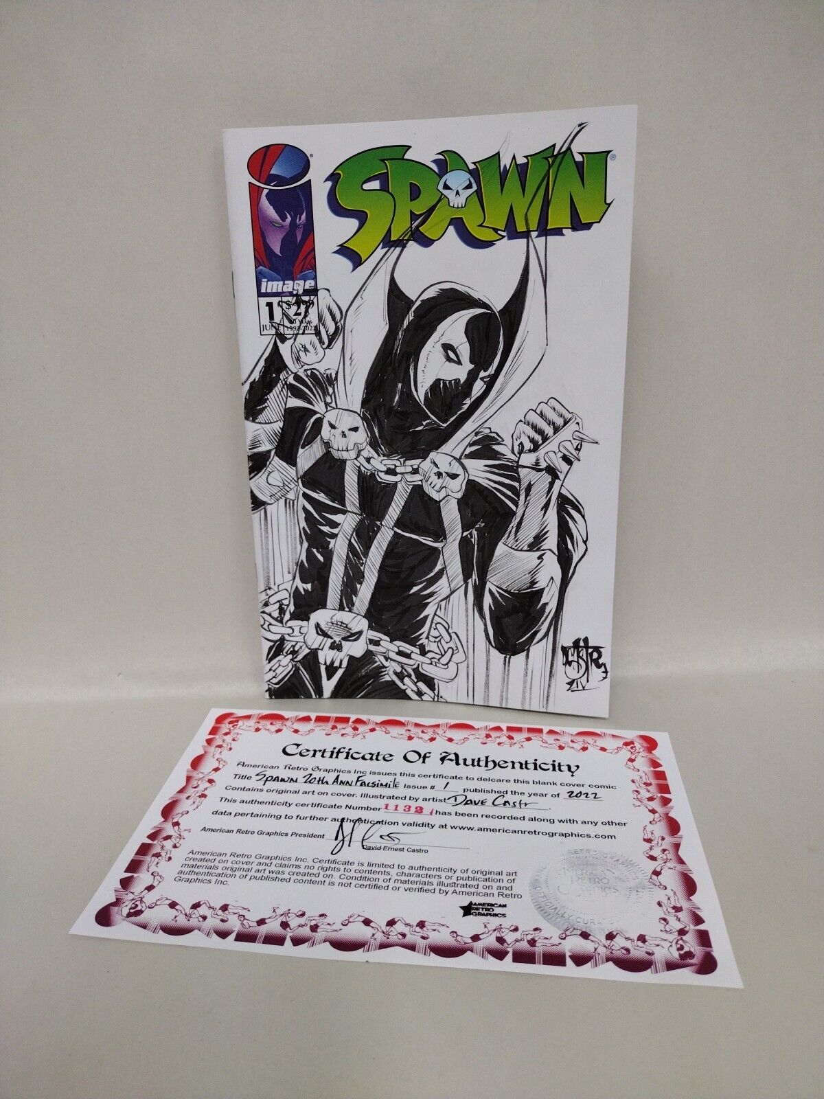 Spawn 1 30th Anniversary 2022 Sketch Cover Image Comic w Original Dave Castr Art