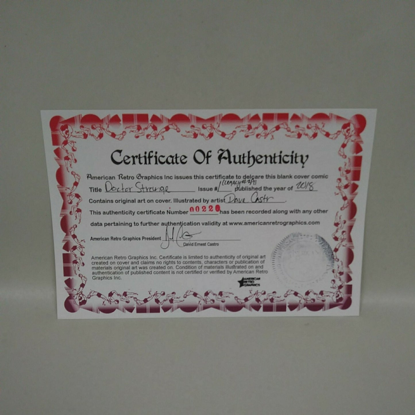 Doctor Strange (2018) #1 Sketch Cover Variant Comic W Original Dave Castr Art