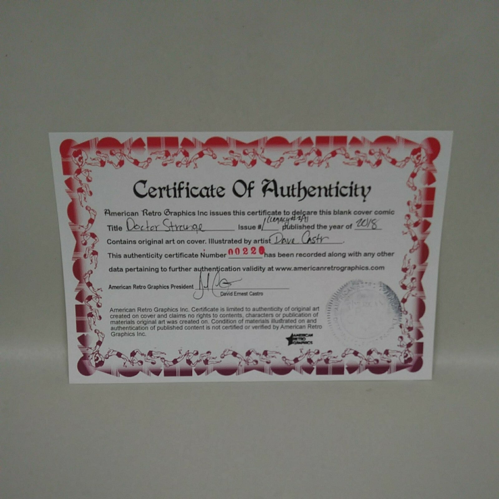 Doctor Strange (2018) #1 Sketch Cover Variant Comic W Original Dave Castr Art