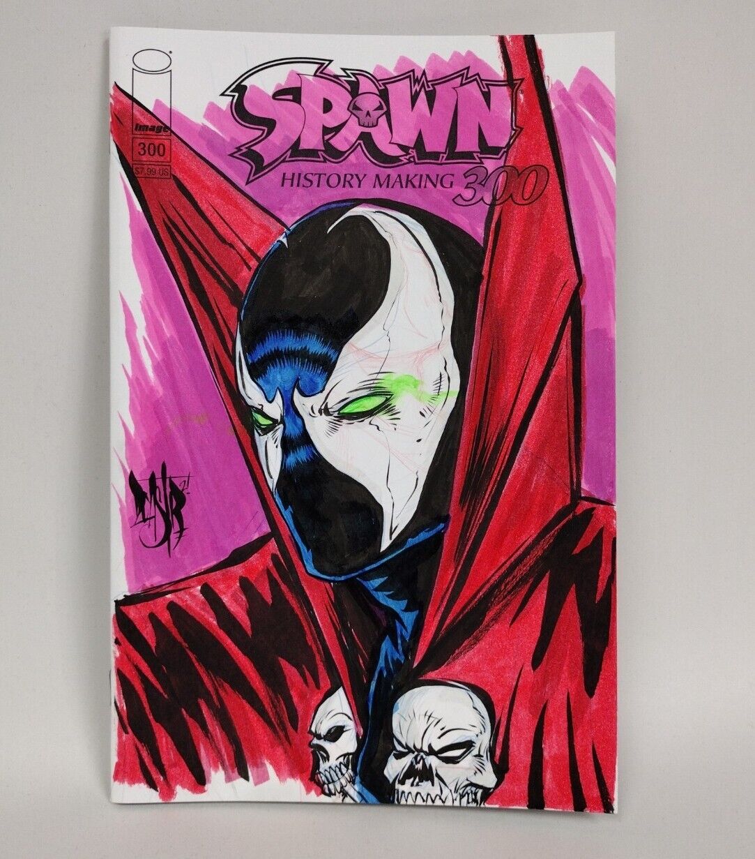 Spawn 300 (2021) Image Blank Sketch Cover Comic W Original Art DCastr 