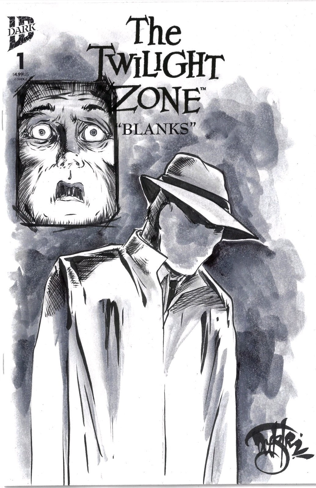 Twilight Zone #1 (2025) IDW Sketch Cover Variant Comic W Original Dave Castr Art