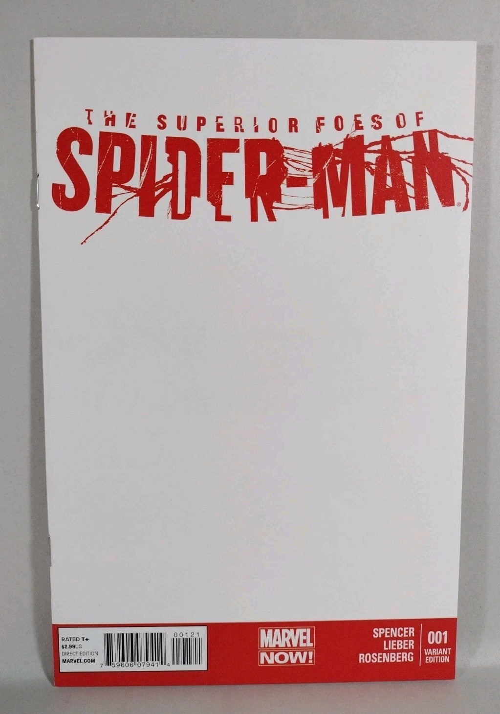 Superior Foes Of Spider-Man #1 (2013) Marvel Comic Blank Sketch Variant NM