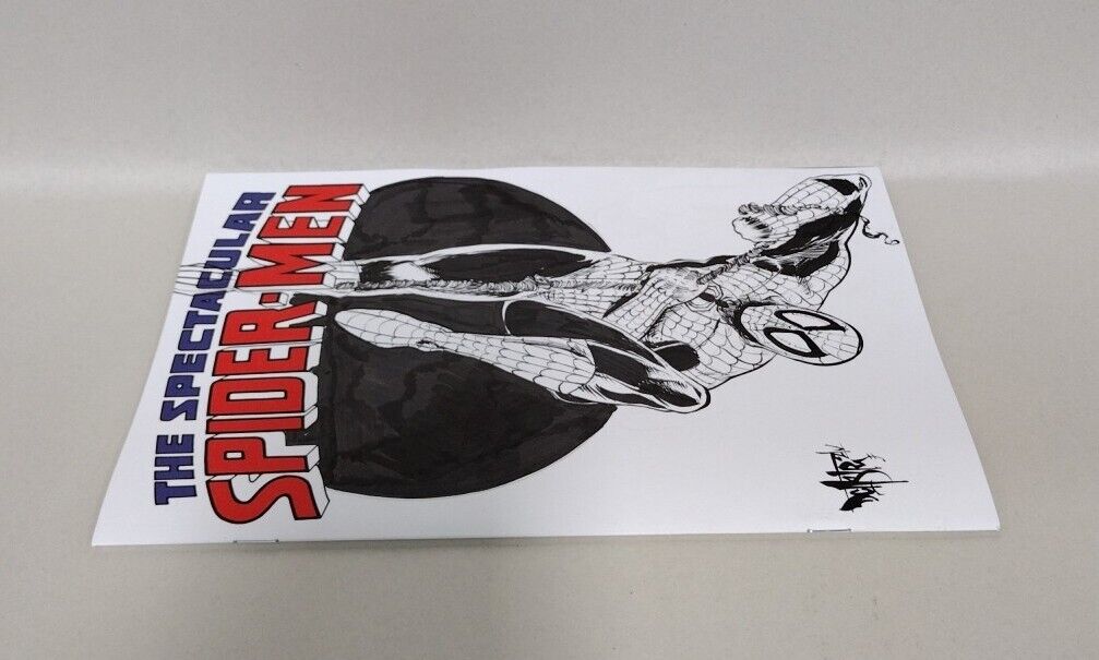 SPECTACULAR SPIDER-MEN#1 Blank Cover Variant Comic Original DCastr Art COA