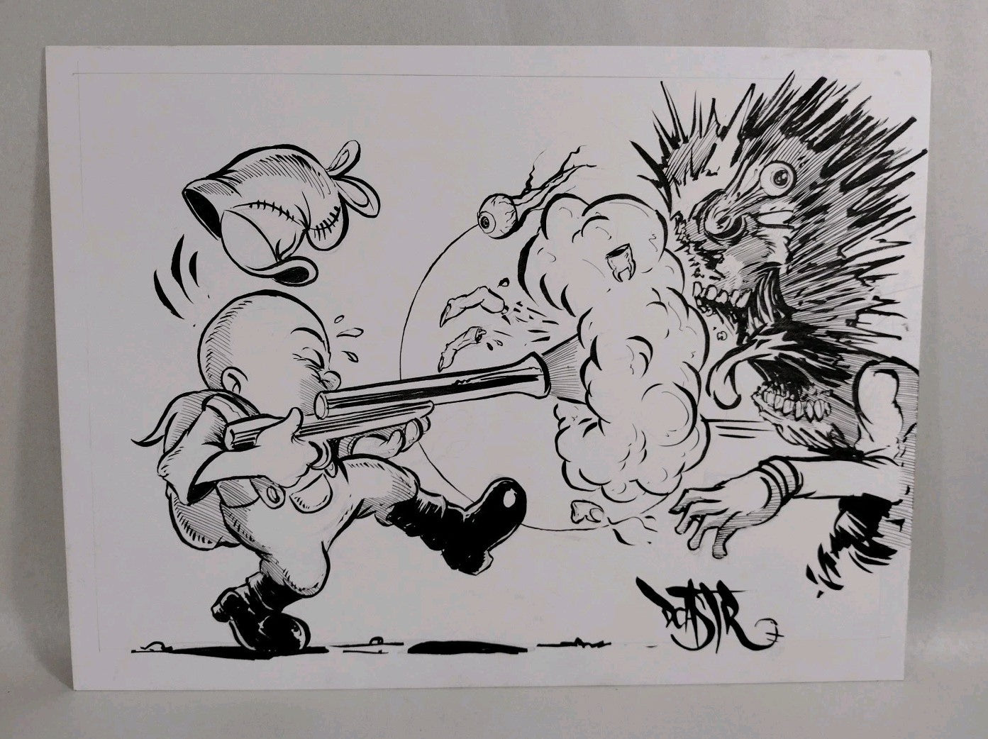 Fudd Original 9x 12" Inked Dave Castr Comic Illustration Art ARG COA 92