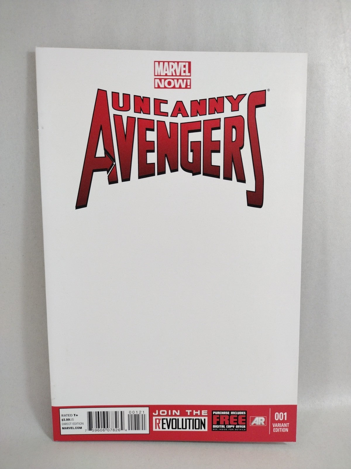 Uncanny Avengers #1 (2012) Marvel Blank Sketch Variant Cover Comic New NM