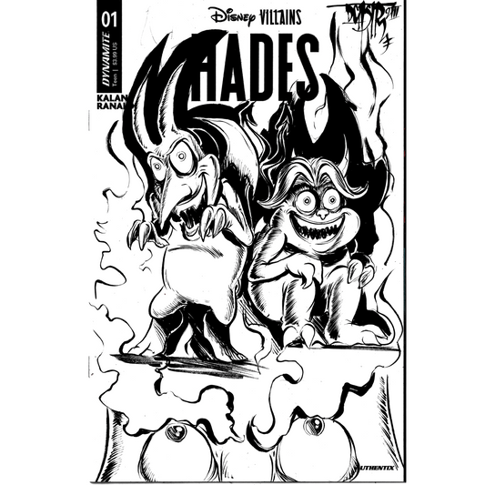 DISNEY VILLIANS HADES 1 (2023) Sketch Variant Cover Comic W Original Art DCastr