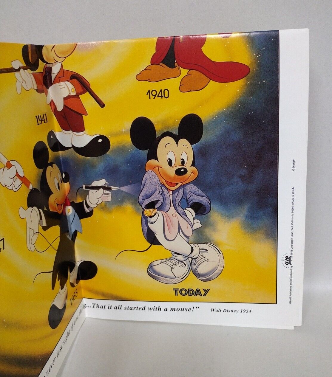 Vintage Disney Mickey Mouse Generations Through the Years Poster #88002 16"x20"