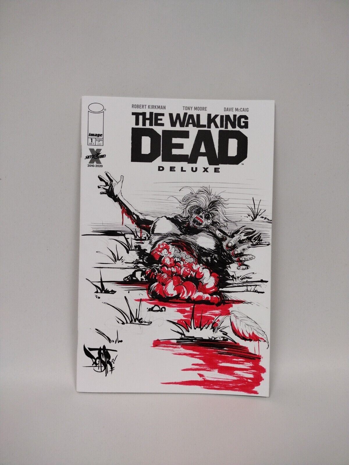 The Walking Dead Deluxe # 1 Blank Cover Sketch Variant W Original Art DCASTR ARG