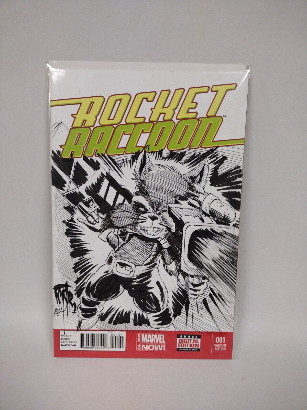 ROCKET RACCOON#1 Blank Cover Variant Original DCastr Art COA